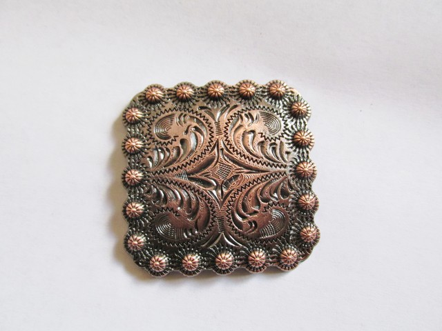 (image for) Antique copper square berry concho #YYY01-C-CONCHO9